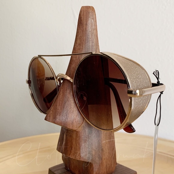 NWT Gold Steampunk Round Sunglasses | UV400 - Picture 4 of 7